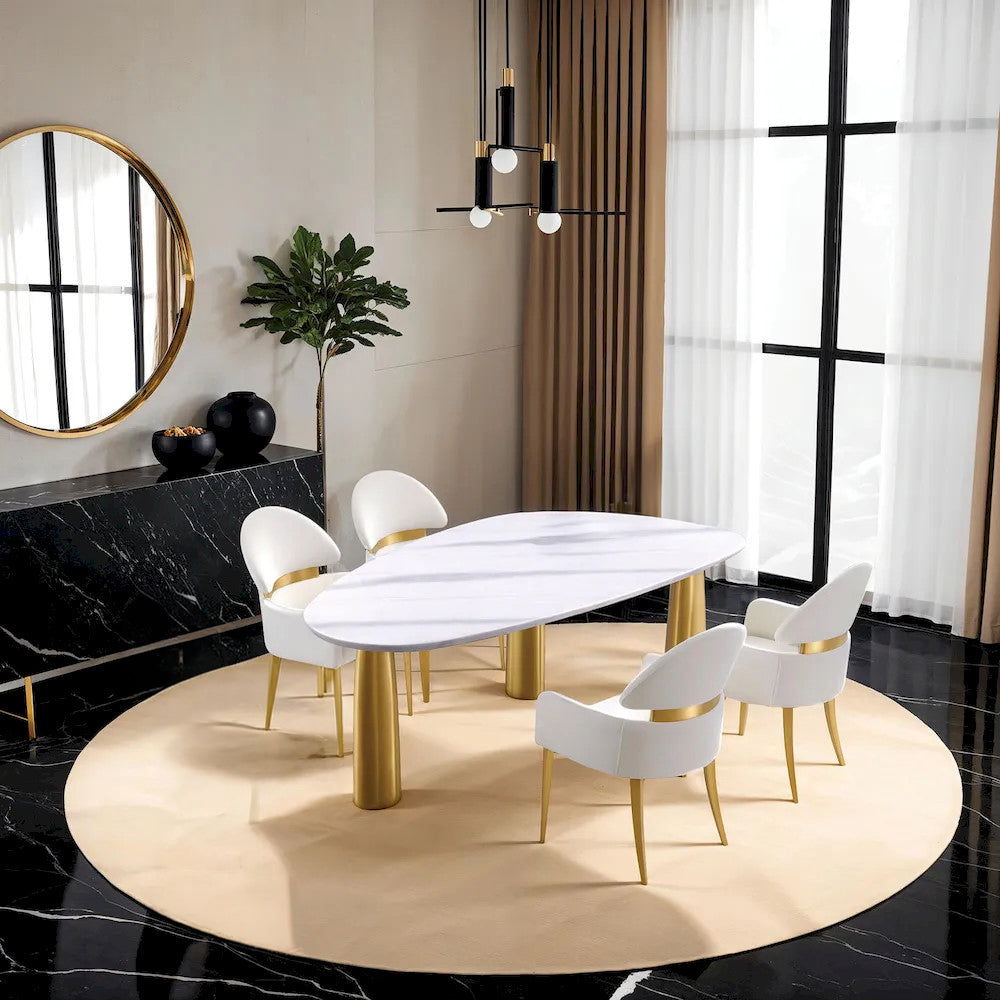 Furniture of America - Northam - 5 Pc. Dining Table Set, White Chair - FM37005WH-T-5PC view 1