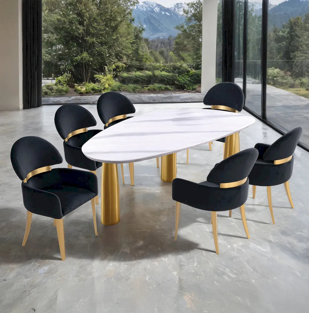 Furniture of America - Northam - 6 Pc. Dining Table Set, Black Chair - FM37005WH-T-7PC-05BK view 1