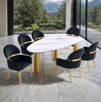 Furniture of America - Northam - 6 Pc. Dining Table Set, Black Chair - FM37005WH-T-7PC-05BK view 1