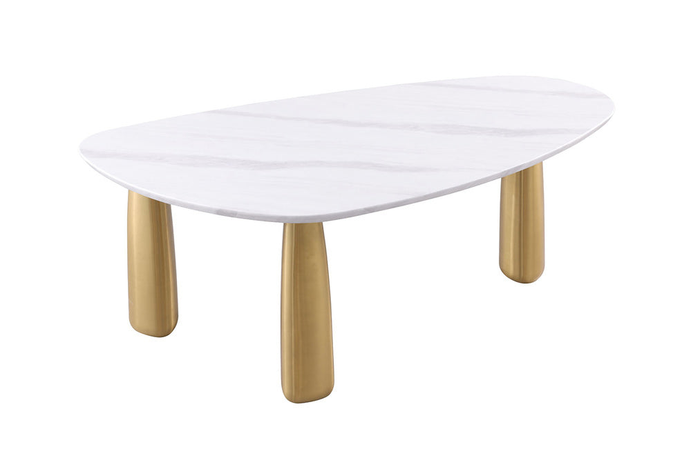 Furniture of America - Northam Dining Table in White/Matte Gold - FM37005WH-T-TABLE View 1