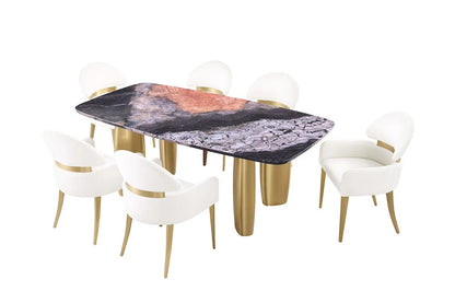 Furniture of America - Northolt - 5 Pc. Dining Table Set, White Chair - FM37004GY-T-5PC view 3
