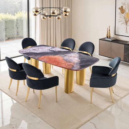 Furniture of America - Northolt - 6 Pc. Dining Table Set, Black Chair - FM37004GY-T-7PC-05BK view 1