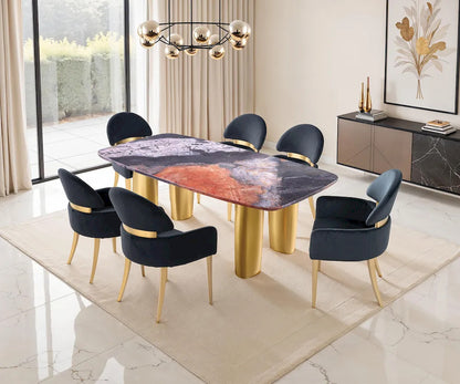 Furniture of America - Northolt - 6 Pc. Dining Table Set, Black Chair - FM37004GY-T-7PC-05BK view 2