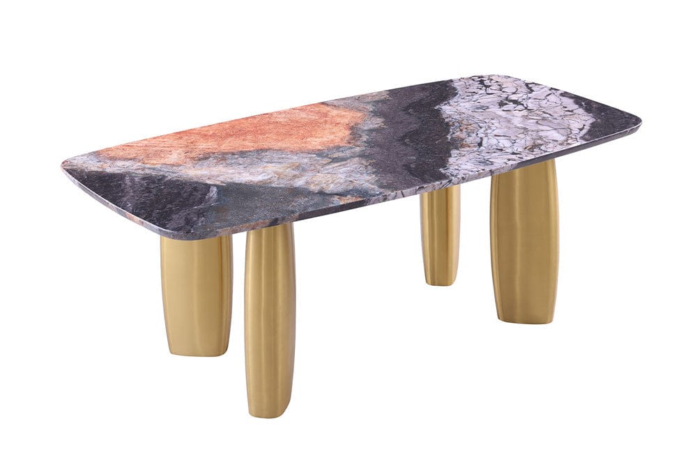 Furniture of America - Northolt Dining Table in Black/Gray/Matte Gold - FM37004GY-T-TABLE View 1