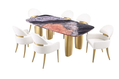 Furniture of America - Northolt Dining Table in Black/Gray/Matte Gold - FM37004GY-T-TABLE View 2