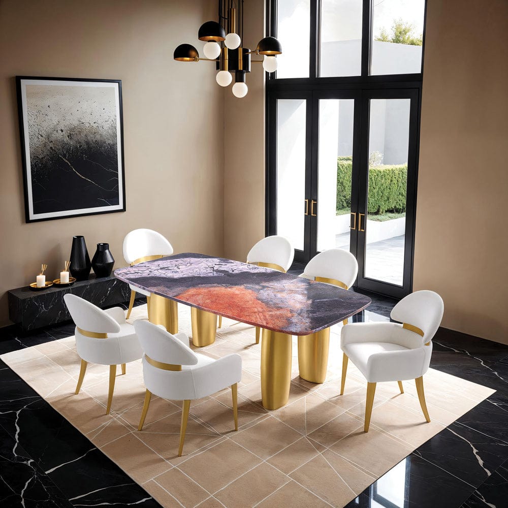 Furniture of America - Northolt Dining Table in Black/Gray/Matte Gold - FM37004GY-T-TABLE View 4