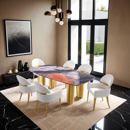 Furniture of America - Northolt Dining Table in Black/Gray/Matte Gold - FM37004GY-T-TABLE View 4