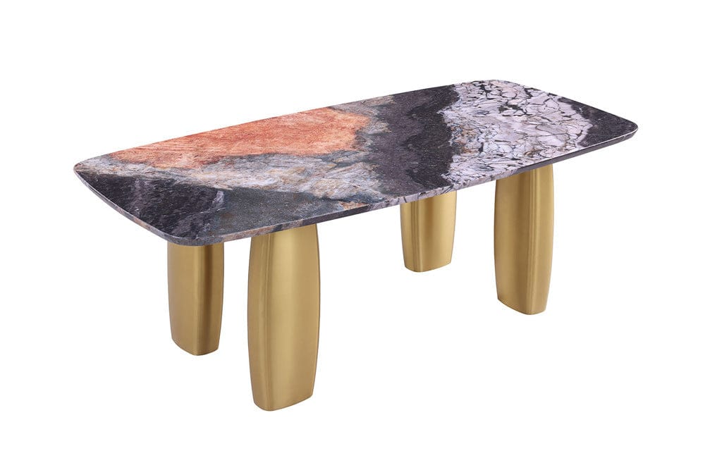 Furniture of America - Northolt Dining Table in Black/Gray/Matte Gold - FM37004GY-T-TABLE View 5