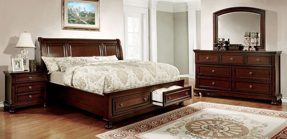 Furniture of America - Northville 5 Pc. Queen Bedroom Set w/ 2NS in Dark Cherry - CM7683Q-5PC-2NS View 1