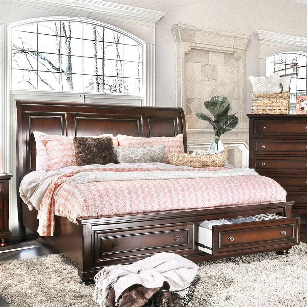 Furniture of America - Northville 5 Pc. Queen Bedroom Set w/ Chest in Dark Cherry - CM7683Q-5PC-CHEST View 2