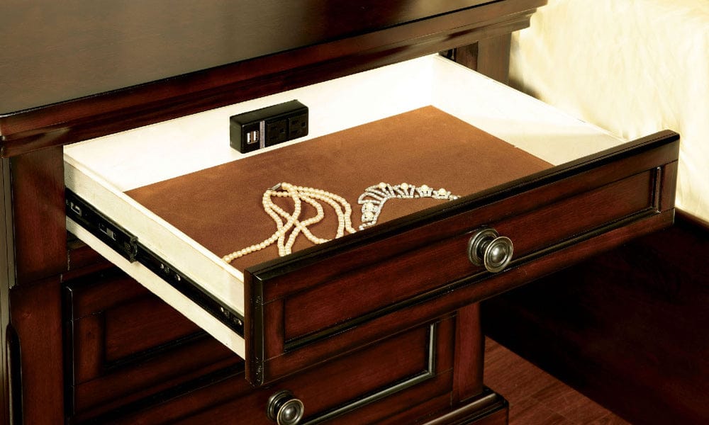 Furniture of America - Northville Nightstand w/ USB in Dark Cherry - CM7682N View 2