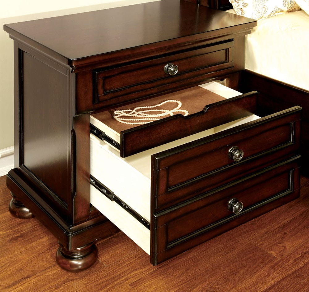 Furniture of America - Northville Nightstand w/ USB in Dark Cherry - CM7682N View 3