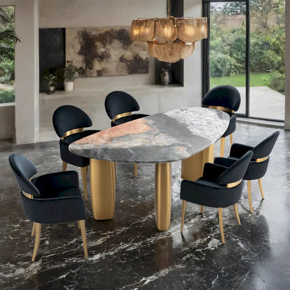 Furniture of America - Northwich - 6 Pc. Dining Table Set, Black Chair - FM37006GY-T-7PC-05BK view 1