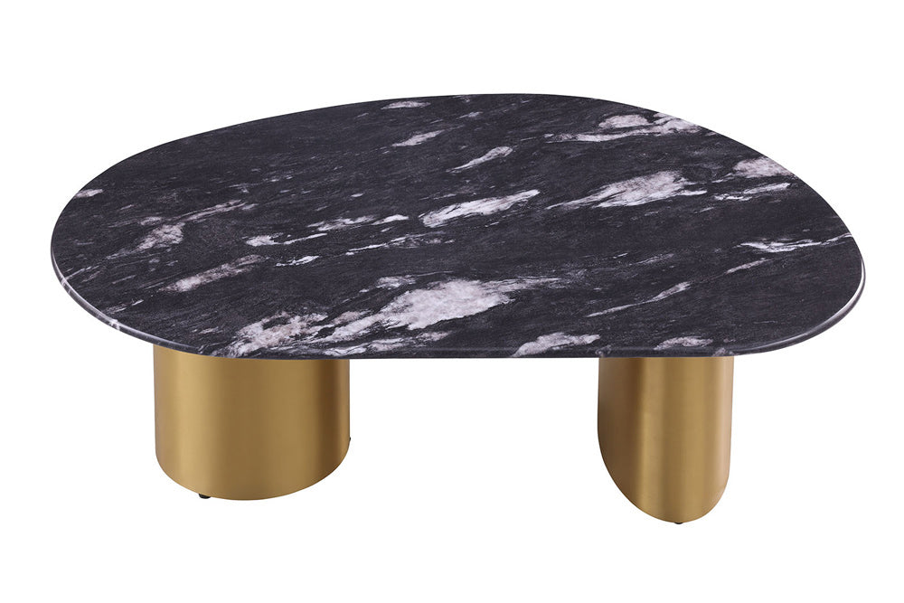Furniture of America - Northwich Oval Coffee Table in Black/Gray/Matte Gold - FM47006GY-CO-TABLE View 1