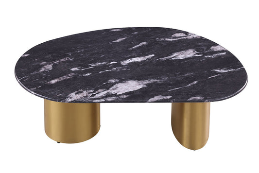 Furniture of America - Northwich Oval Coffee Table in Black/Gray/Matte Gold - FM47006GY-CO-TABLE View 1