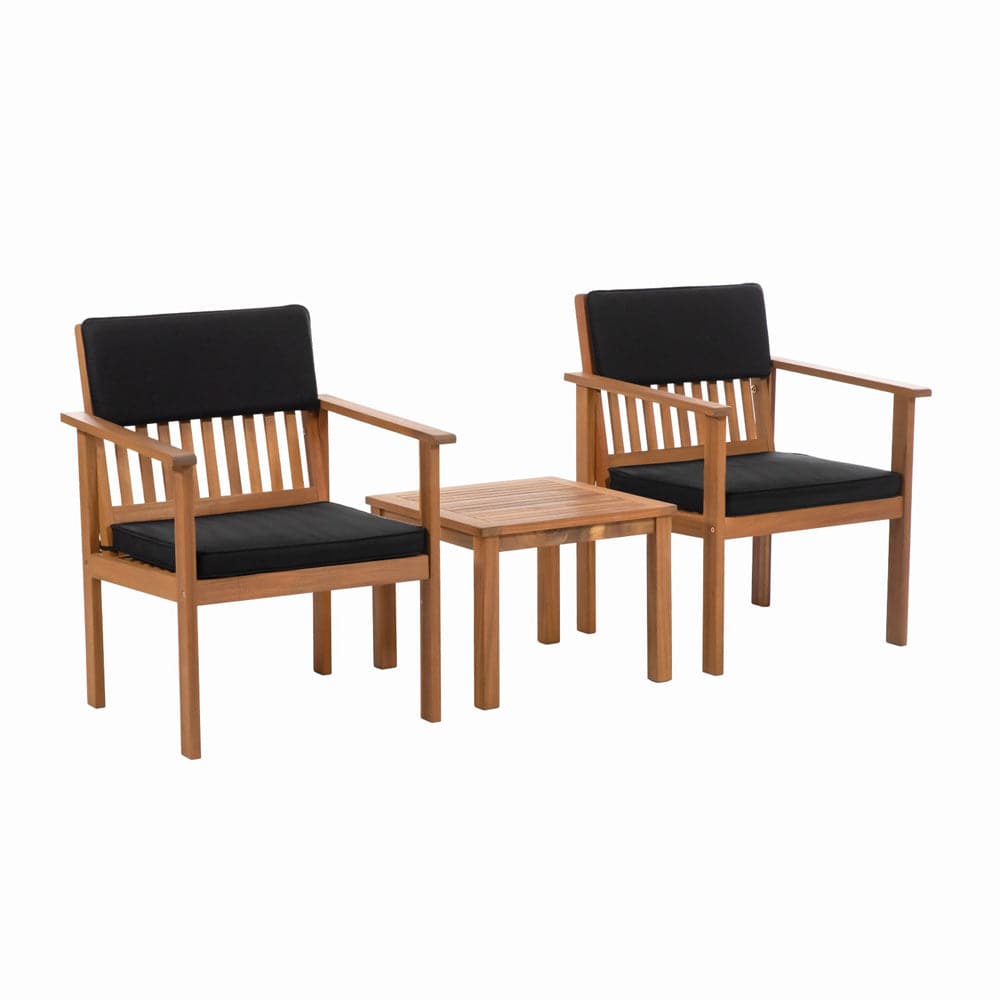Furniture of America - Noto 3 Pc. Patio Set in Natural/Black - GM-1018-3PK View 2