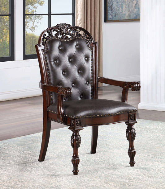 Furniture of America - Nouvelle Arm Chair Set of 2 in Brown Cherry/Espresso - CM3256CH-AC-2PK View 1