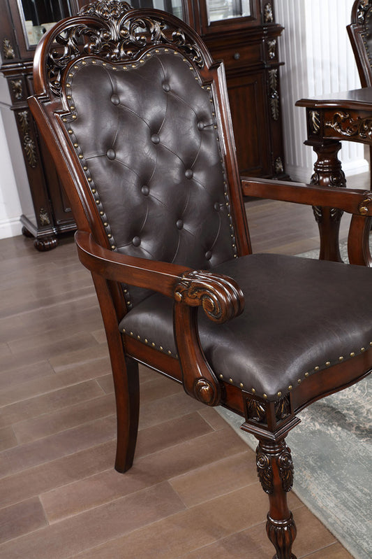 Furniture of America - Nouvelle Arm Chair Set of 2 in Brown Cherry/Espresso - CM3256CH-AC-2PK View 2