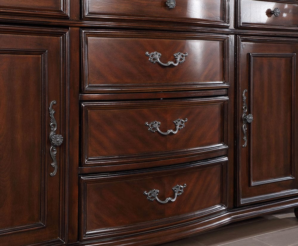 Furniture of America - Nouvelle Hutch & Buffet in Brown Cherry - CM3256CH-HB-SET View 4