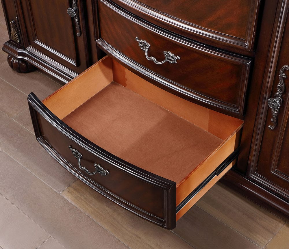 Furniture of America - Nouvelle Hutch & Buffet in Brown Cherry - CM3256CH-HB-SET View 6