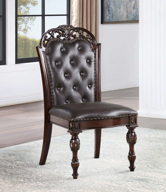 Furniture of America - Nouvelle Side Chair Set of 2 in Brown Cherry/Espresso - CM3256CH-SC-2PK View 1