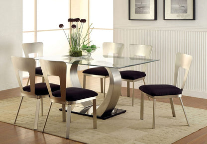 Furniture of America - Nova Side Chair Set of 2 in Silver/Black - CM3728SC-2PK View 2