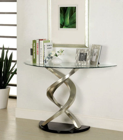 Furniture of America - Nova Sofa Table in Satin Plated/Black - CM4729S View 1