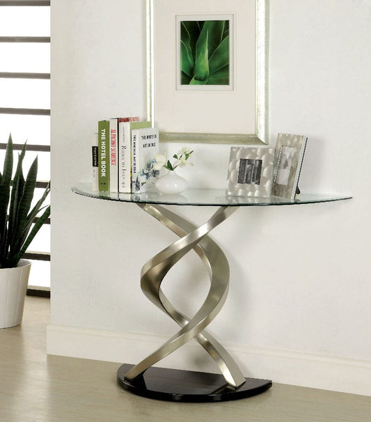 Furniture of America - Nova Sofa Table in Satin Plated/Black - CM4729S View 1