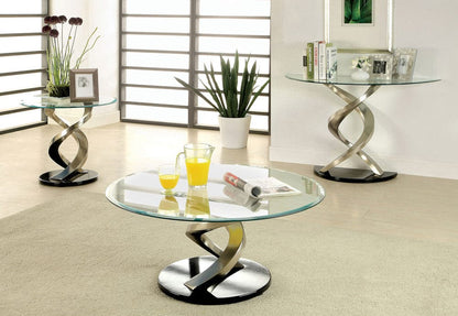 Furniture of America - Nova Sofa Table in Satin Plated/Black - CM4729S View 2
