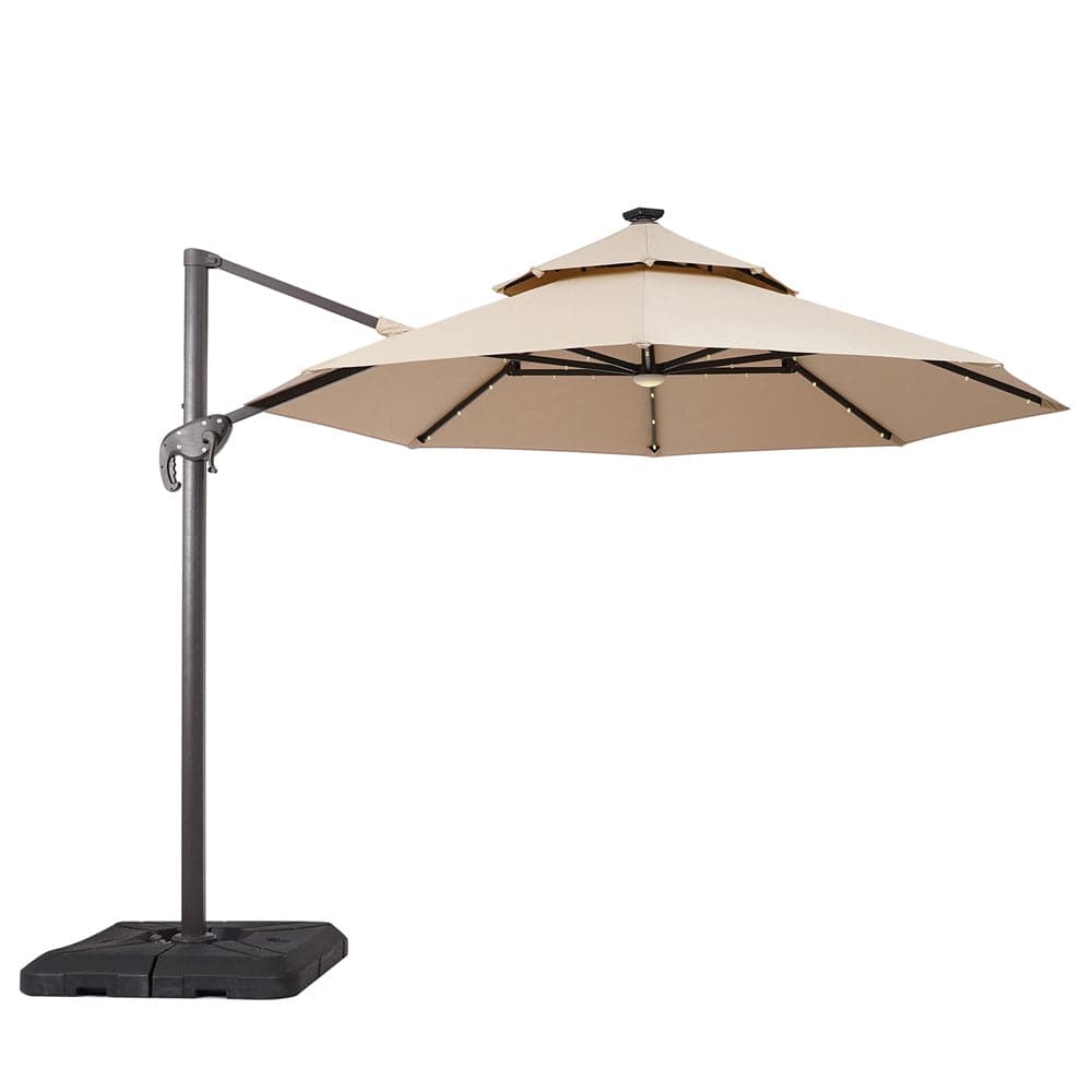 Furniture of America - Nuti 10' Round Umbrella with Base in Beige - LA-A031BG+BASE View 1