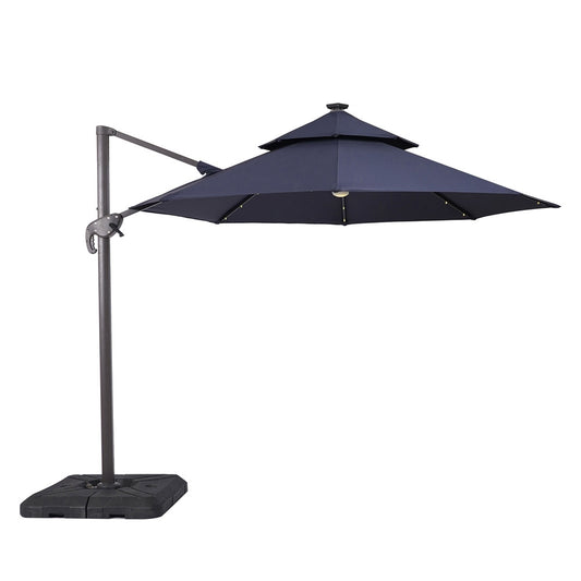 Furniture of America - Nuti 10' Round Umbrella with Base in Blue - LA-A031BL+BASE View 1