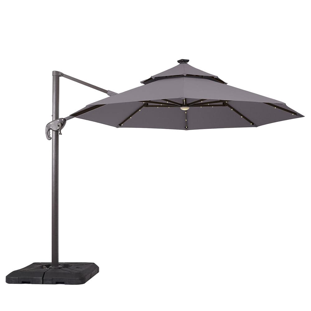 Furniture of America - Nuti 10' Round Umbrella with Base in Gray - LA-A031GY+BASE View 1