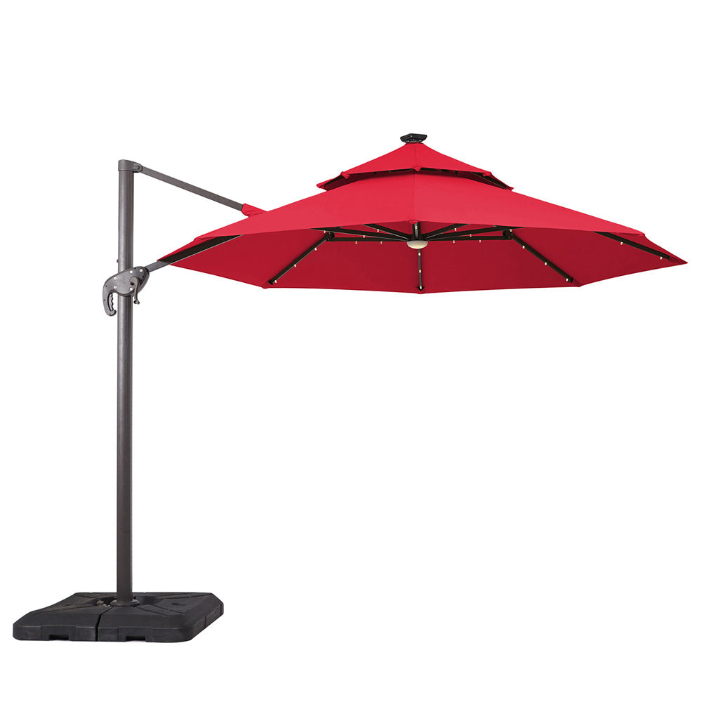 Furniture of America - Nuti 10' Round Umbrella with Base in Red - LA-A031RD+BASE View 1