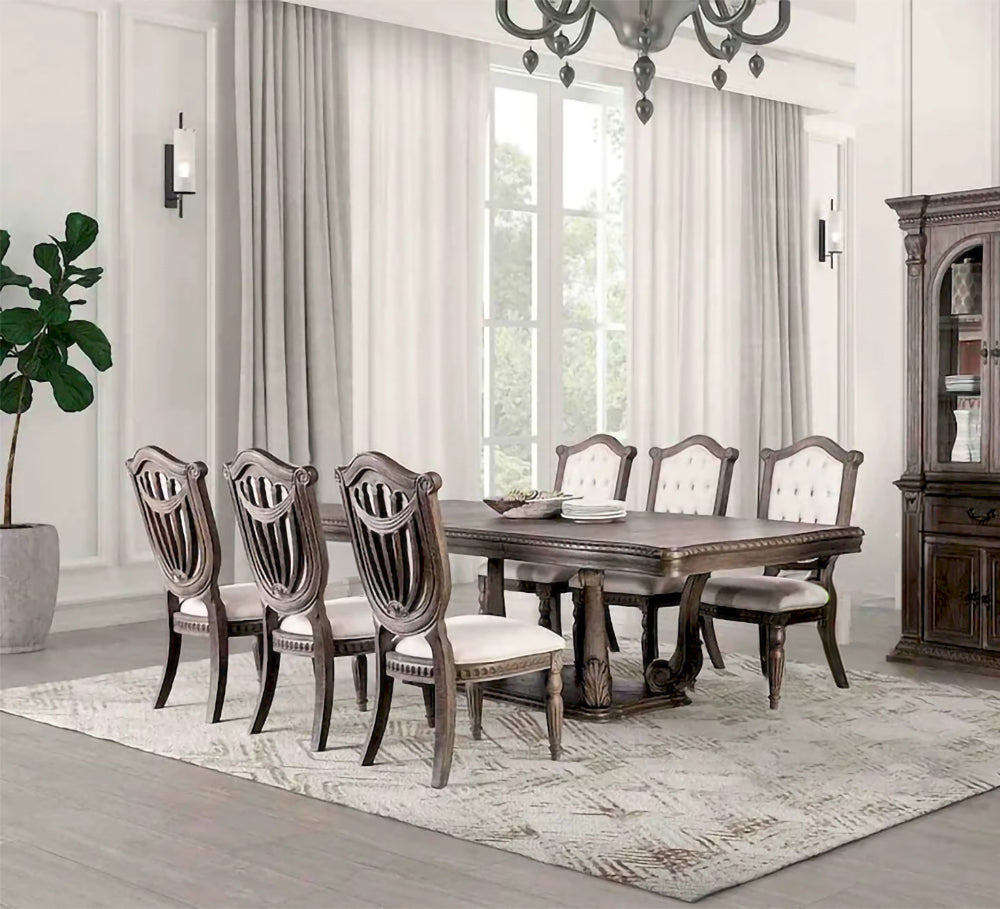 Furniture of America - Oakham - 6 Pc. Dining Table Set (2AC+4SC) - FM3418AK-T-7PC view 1