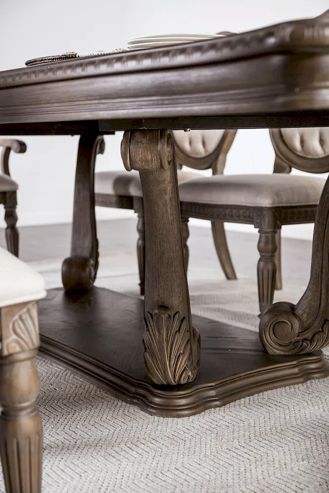 Furniture of America - Oakham - 6 Pc. Dining Table Set (2AC+4SC) - FM3418AK-T-7PC view 5