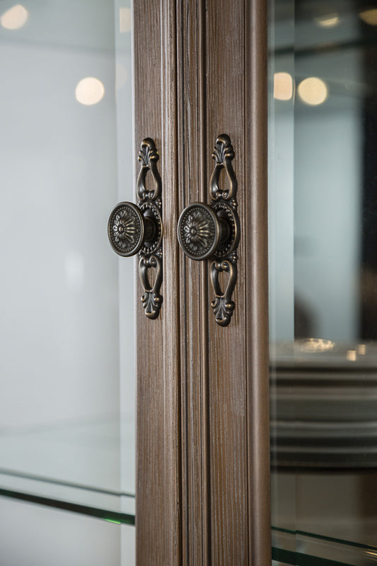 Furniture of America - Oakham Hutch & Buffet in Weathered Oak - FM3418AK-HB-SET View 2