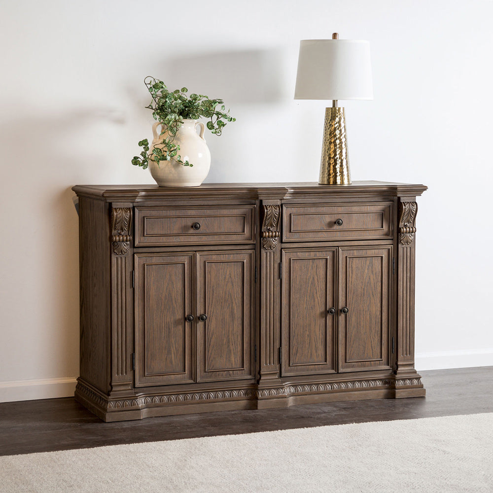 Furniture of America - Oakham Side Board in Weathered Oak - FM3418AK-SV View 1