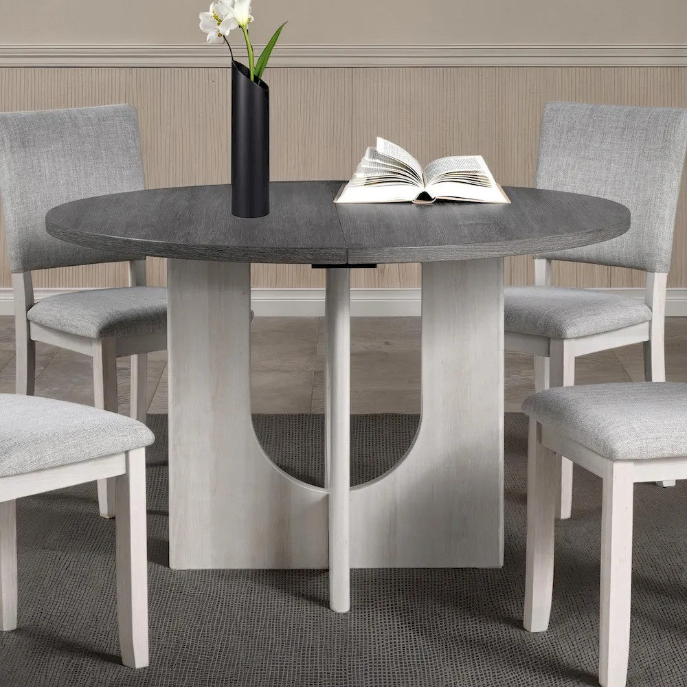 Furniture of America - Oberto - Round Dining Table, Gray - SL3406GY-RT view 5