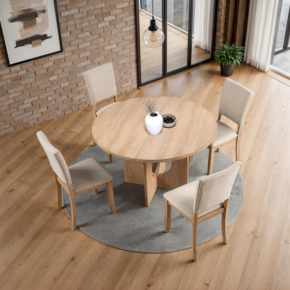 Furniture of America - Oberto - Round Dining Table, Natural - SL3406NT-RT view 3