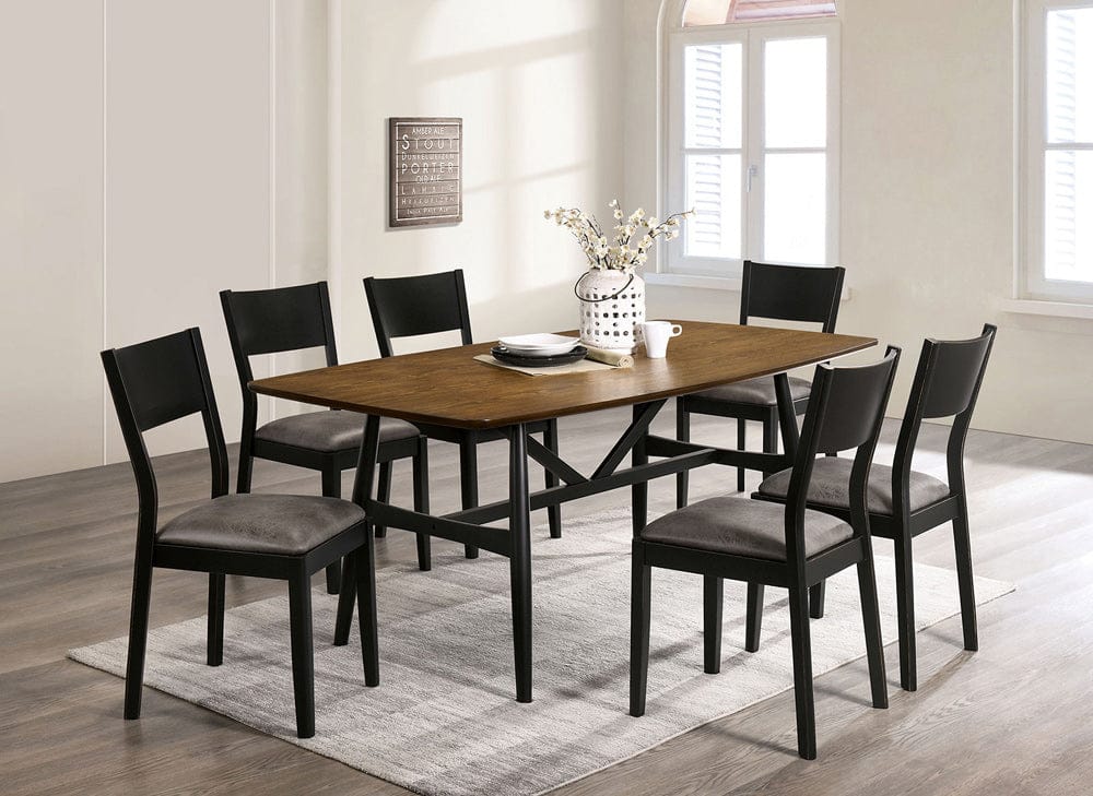 Furniture of America - Oberwil 7 Pc. Dining Table Set in Antique Oak/Black/Gray - CM3548A-T-7PC View 1