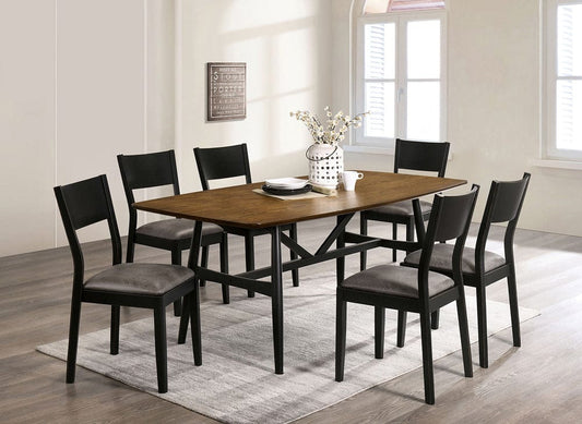 Furniture of America - Oberwil 7 Pc. Dining Table Set in Antique Oak/Black/Gray - CM3548A-T-7PC View 1