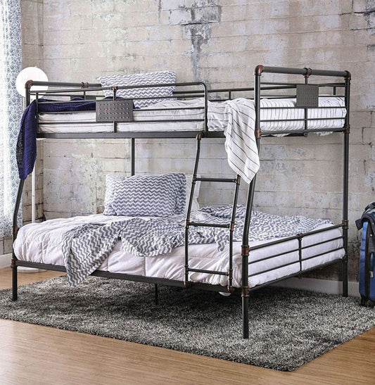 Furniture of America - Olga I Full/Queen Bunk Bed in Antique Black - CM-BK913FQ-BED View 1
