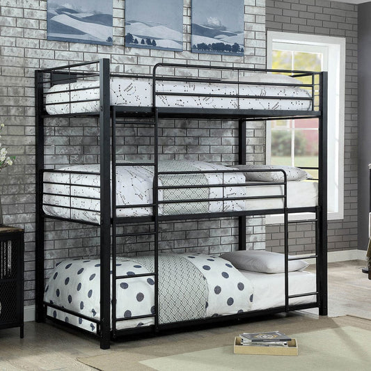 Furniture of America - Olga I Twin Triple Decker Bed in Sand Black - CM-BK917T-BED View 1