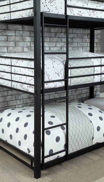 Furniture of America - Olga I Twin Triple Decker Bed in Sand Black - CM-BK917T-BED View 2