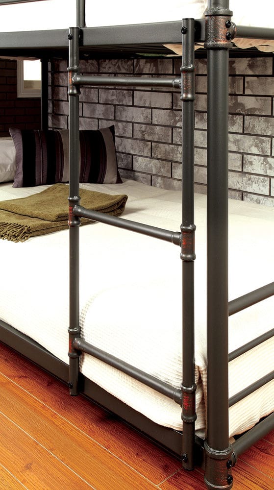 Furniture of America - Olga I Twin/Twin/Twin Bunk Bed in Antique Black - CM-BK912-BED View 2