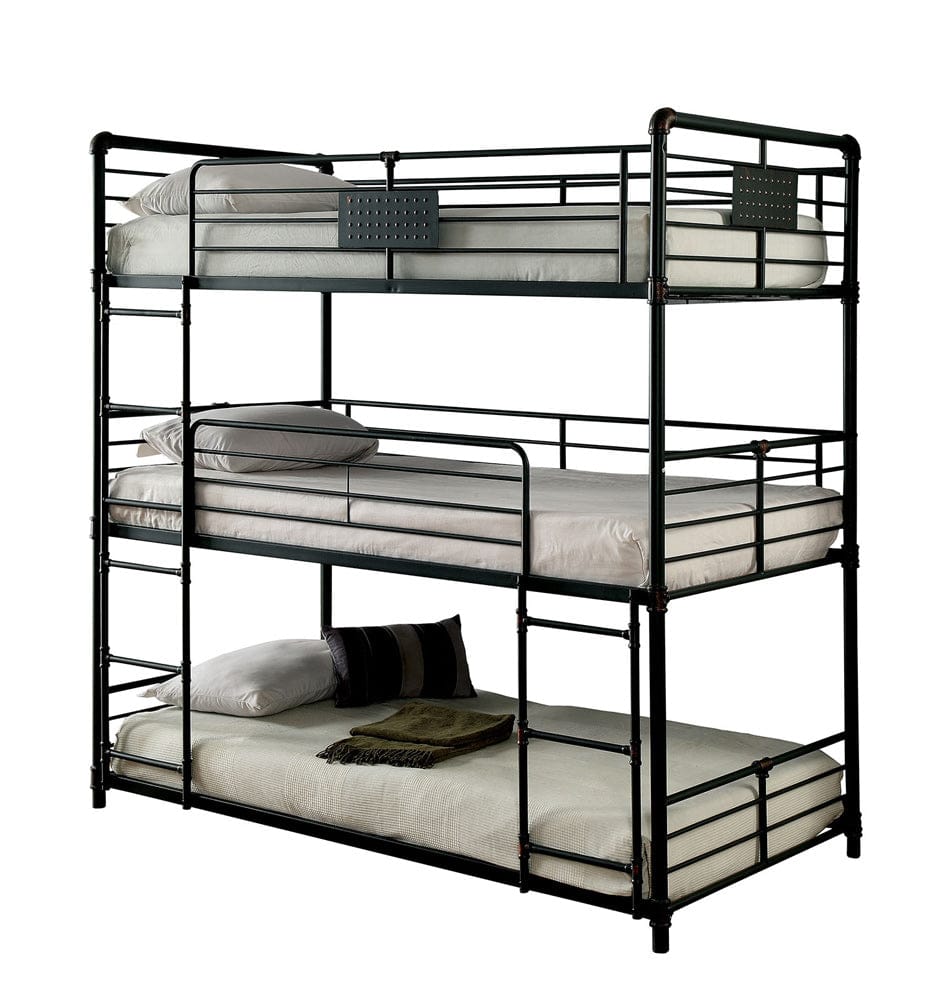 Furniture of America - Olga I Twin/Twin/Twin Bunk Bed in Antique Black - CM-BK912-BED View 3