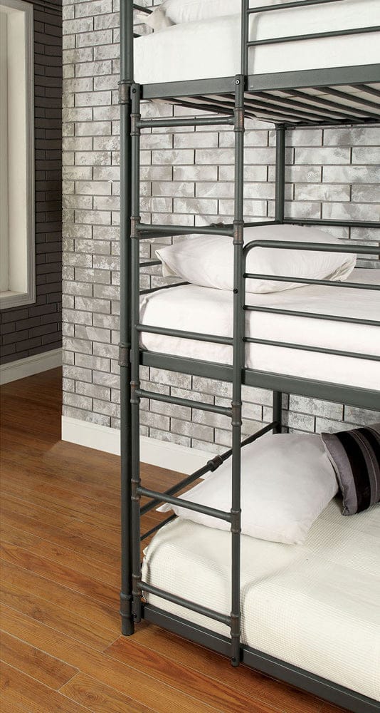 Furniture of America - Olga I Twin/Twin/Twin Bunk Bed in Antique Black - CM-BK912-BED View 4