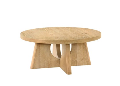 Furniture of America - Olgod - Round Coffee Table - Oak - FM4223AK-CR view 1
