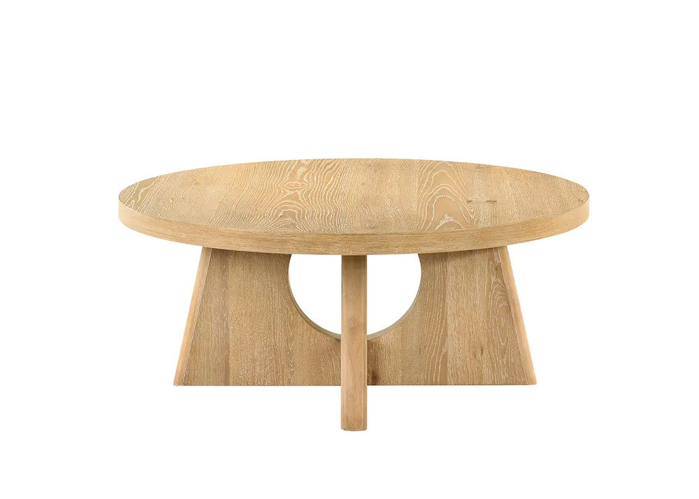 Furniture of America - Olgod - Round Coffee Table - Oak - FM4223AK-CR view 2