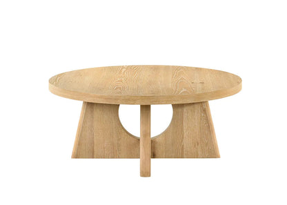 Furniture of America - Olgod - Round Coffee Table - Oak - FM4223AK-CR view 2